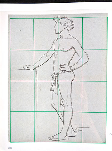 A drawing with a grid on top of it. 