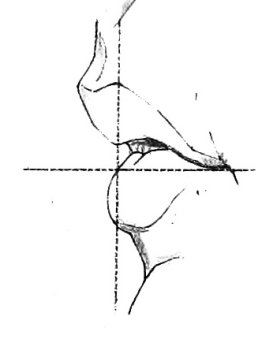 A diagram showing how to draw a human mouth.