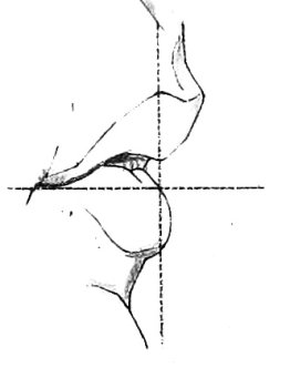 A diagram showing how to draw a human mouth.