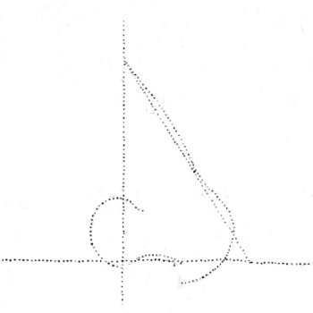 A diagram showing how to draw a human nose.