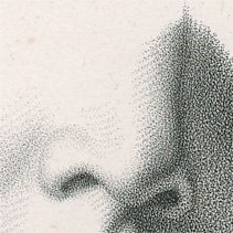 A diagram showing how to draw a human nose.